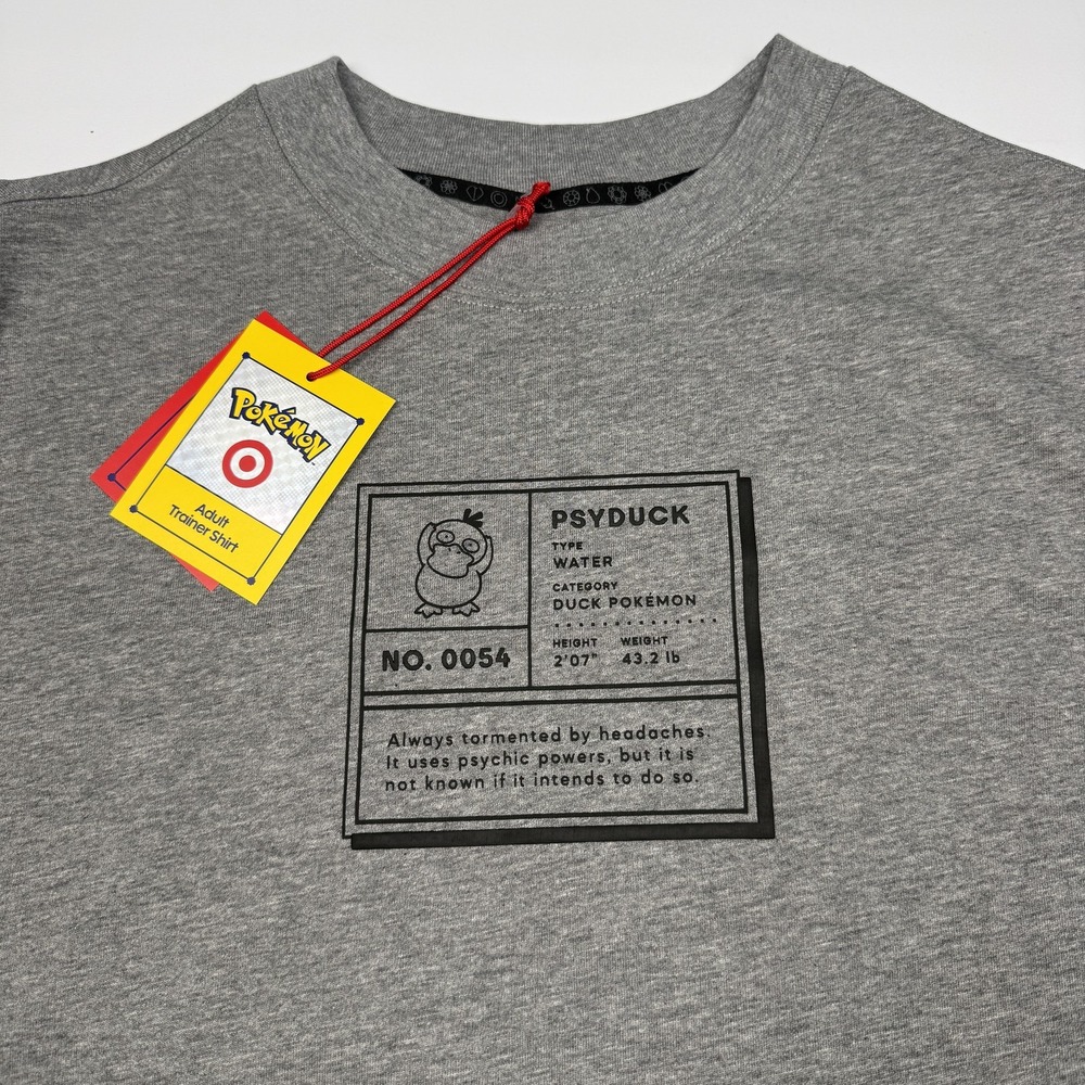 Pokemon Psyduck Shirt Mens Medium Gray Adult Trainer Target Graphic T-Shirt Tee